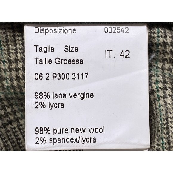 PIAZZA SEMPIONE Plaid New Wool Spandex Capri Cuffed Pants Italy Brown Sz S 78-3 - Picture 10 of 12